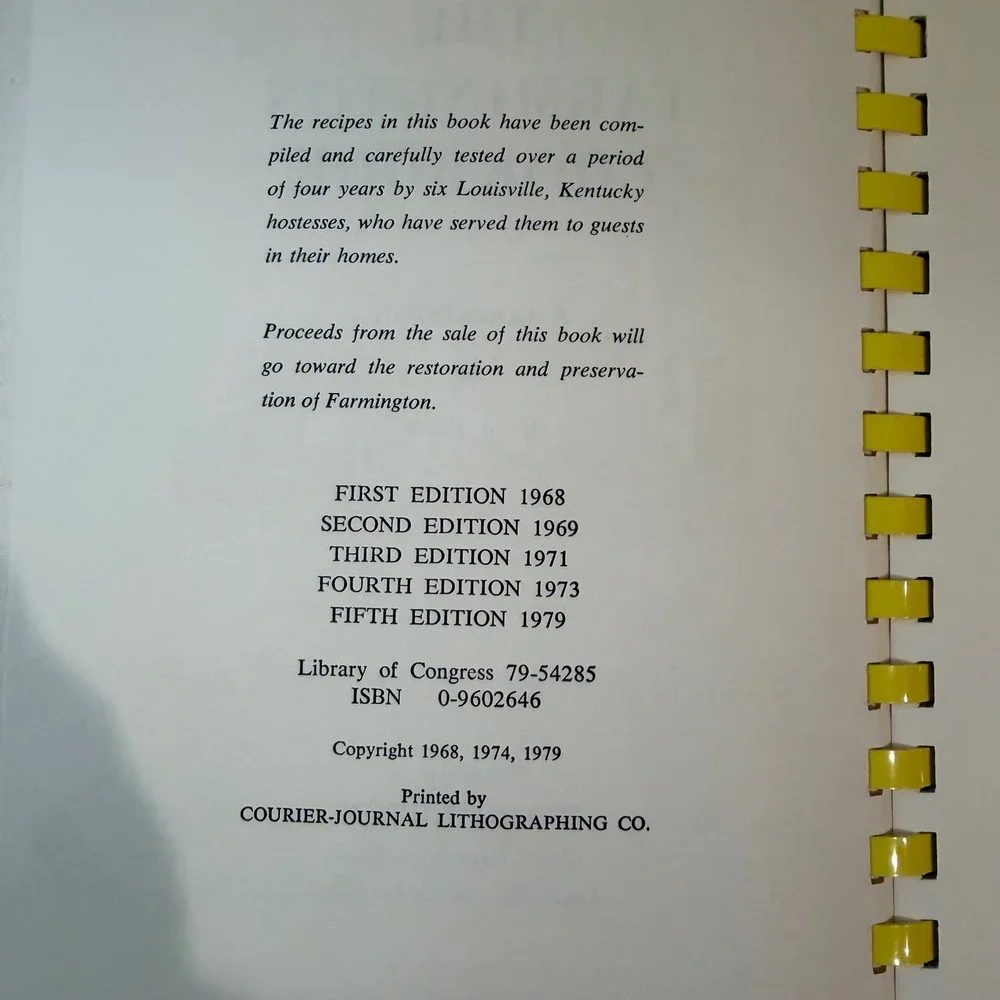 Vintage Farmington Cookbook Official Kentucky Derby Hostess Guide 1979 5th Ed